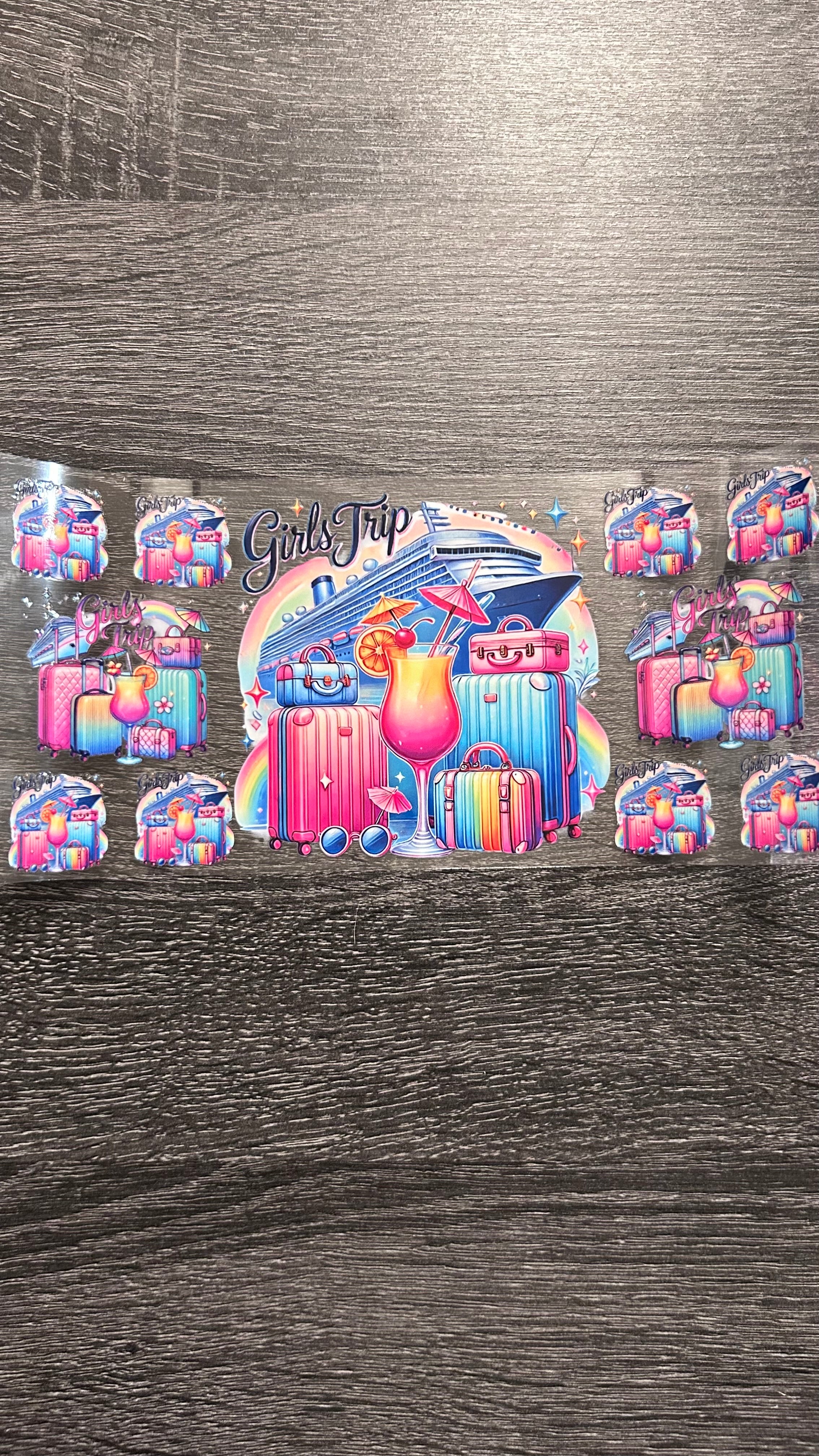 Girls Trip - 1 Cruise Ship 5 Piece Standing LuggageDecal