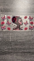 Black Queen- Red Roses Butterflies Decal