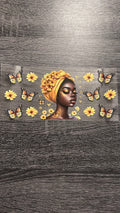 Black Queen - Sunflowers & Yellow Butterflies Decal