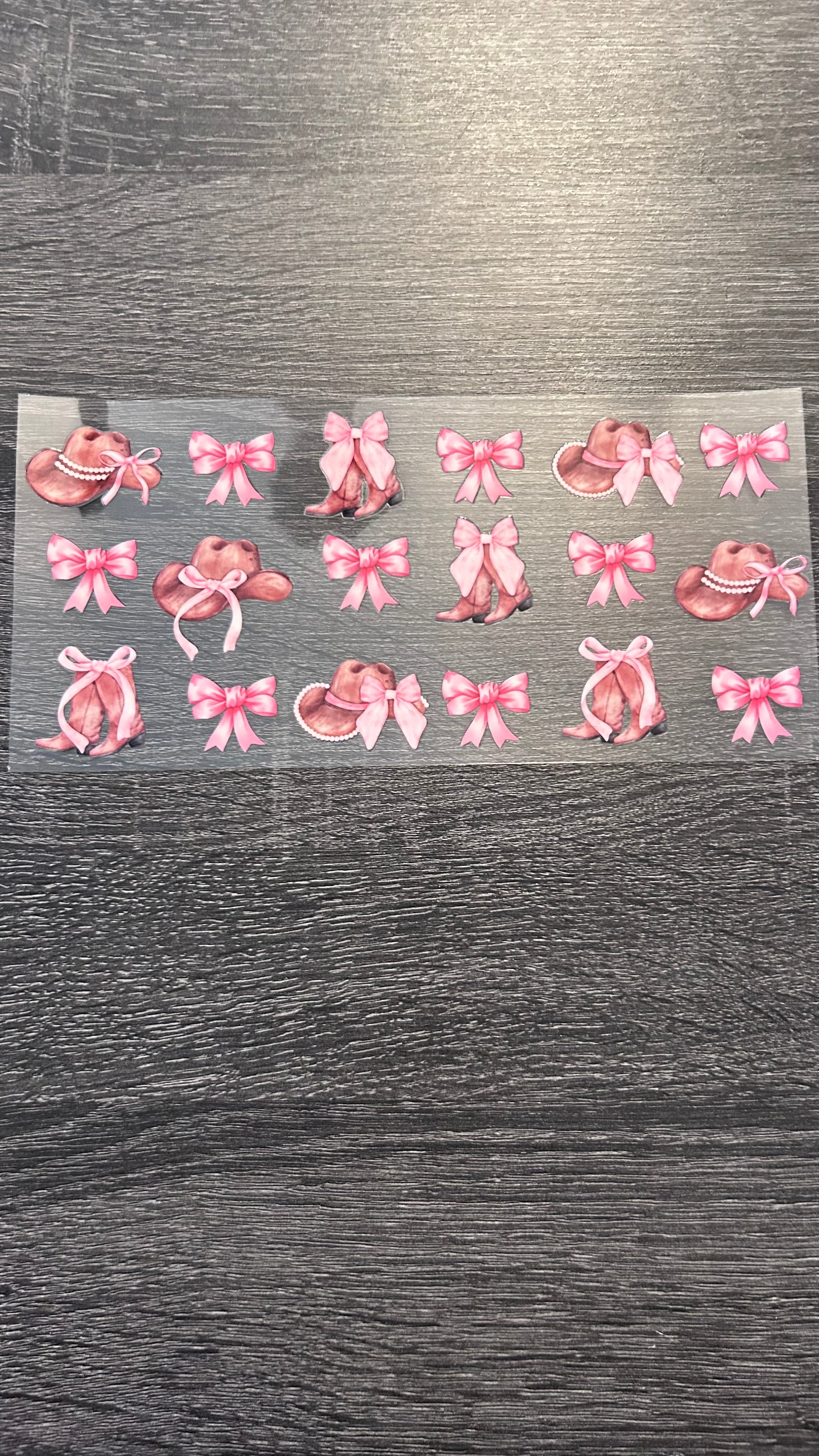 Pink Bows with Cowgirl Boots & Hat Decal