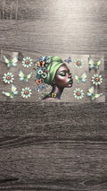 Black Queen- Lime Green Head Wrap Decal