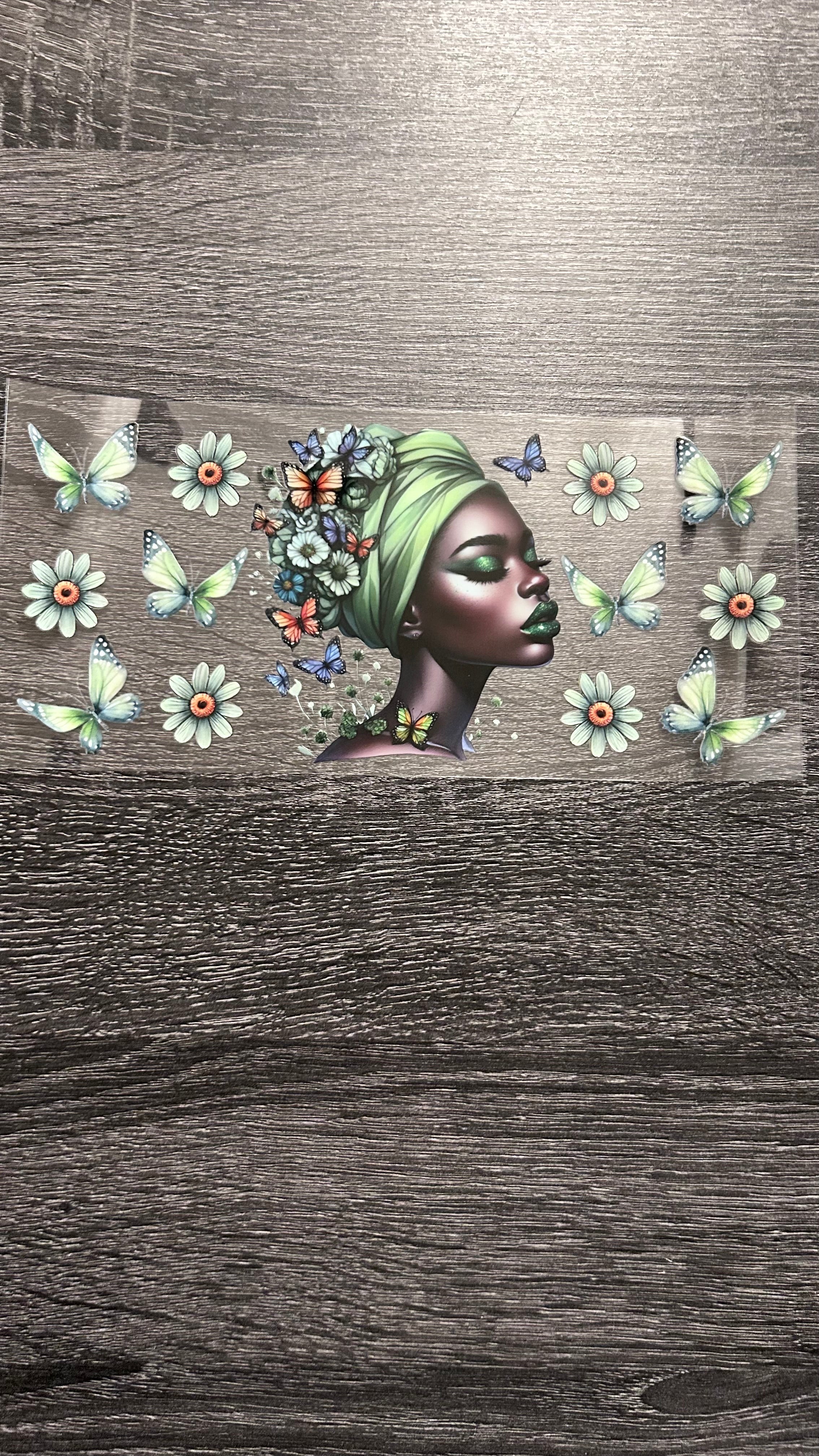 Black Queen- Lime Green Head Wrap Decal