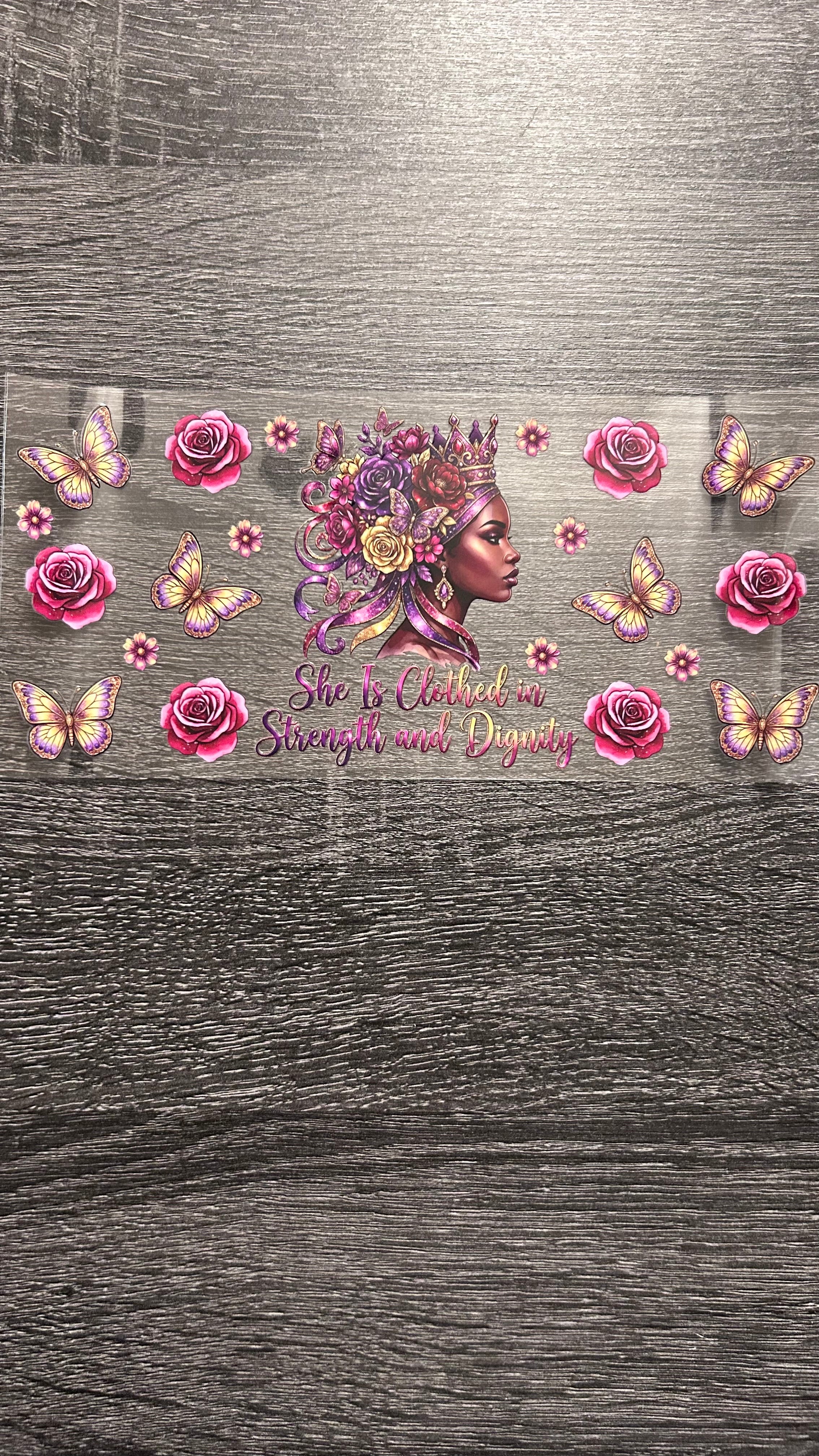 Black Queen - Crown & Roses Decal