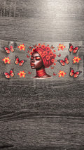 Black Queen- Orangish Red Head Wrap Decal