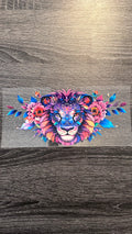 Floral Lion - Purple & Pink Watercolor Decal