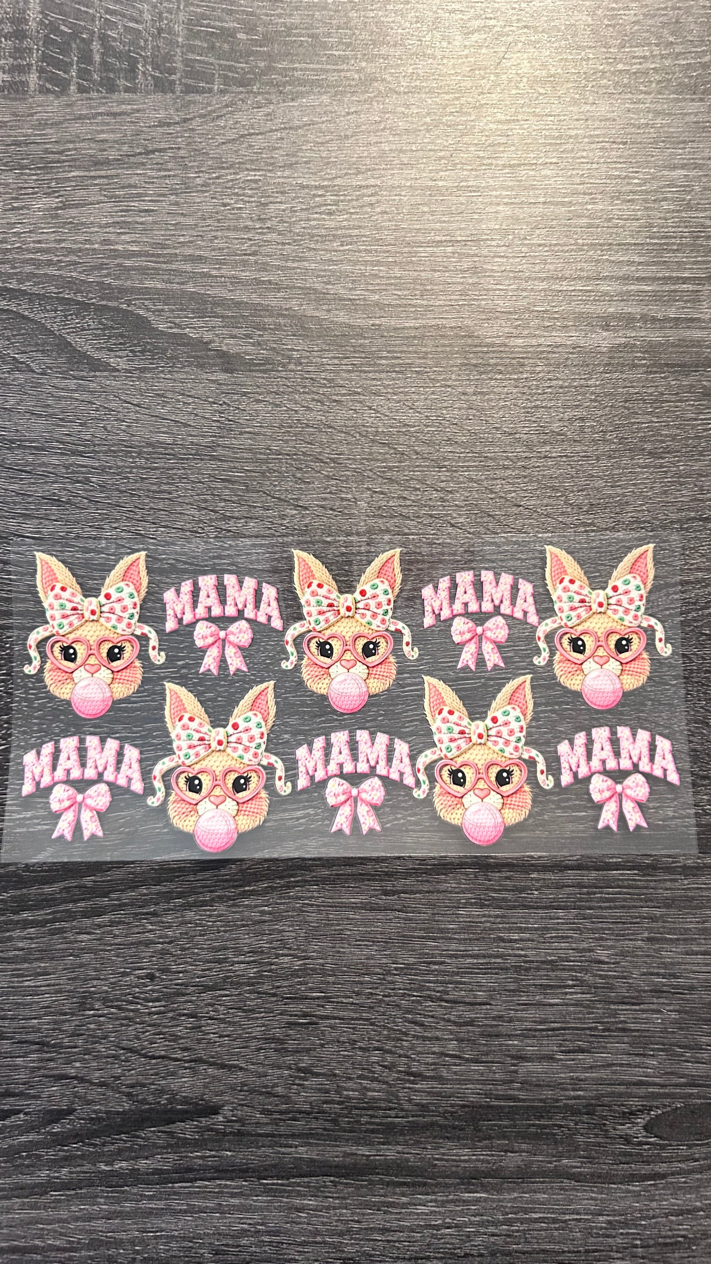 Mama Bunny - Pink Bow Bunny with Glasses Decal