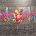 Beach Life - Life is Sweet Mason Jar & Palm Trees Decal