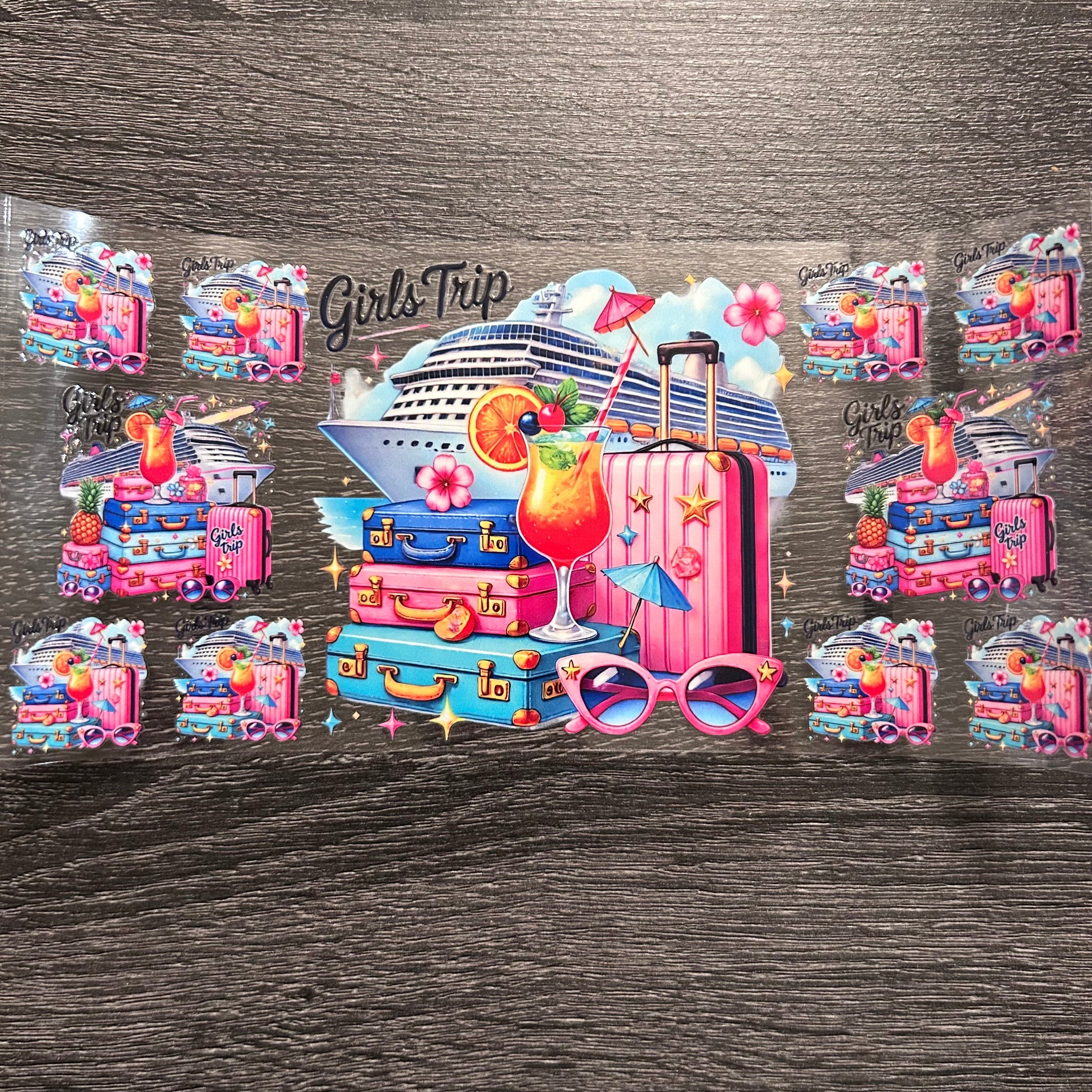 Girls Trip - Cruise Ship 4 Piece Luggage Decal