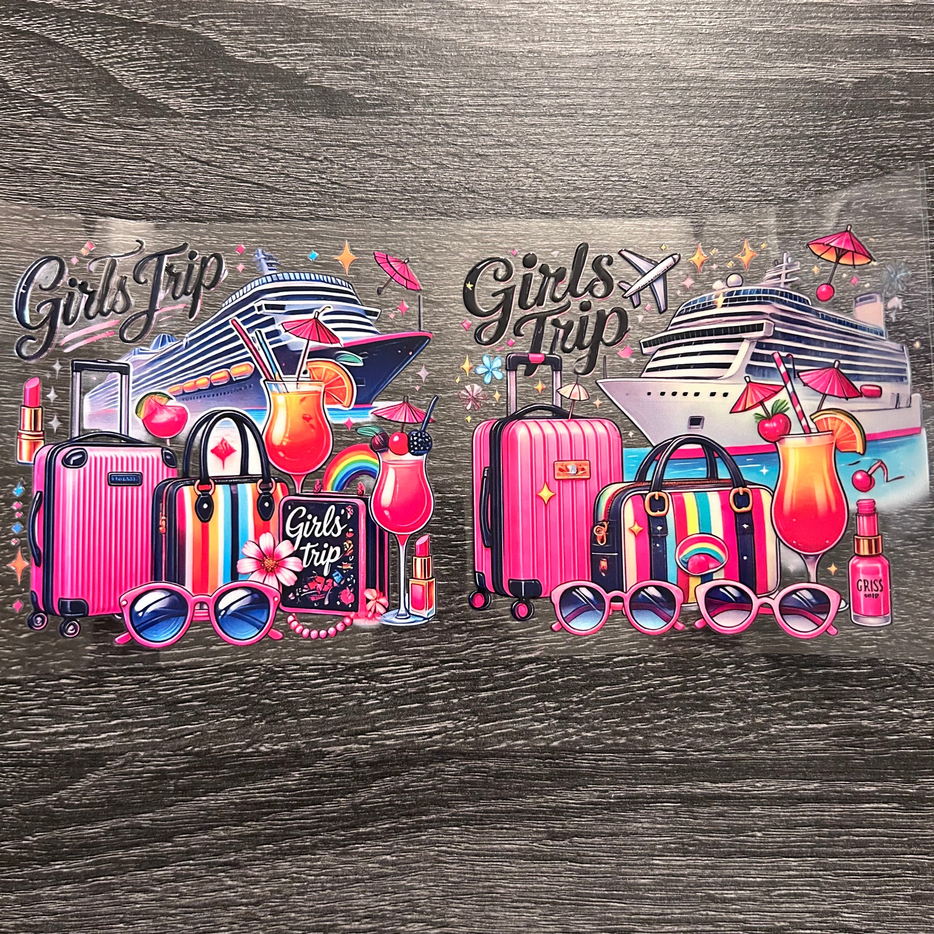 Girls Trip - 2 Cruise Ships Flowers 3 Drinks Edition Decal