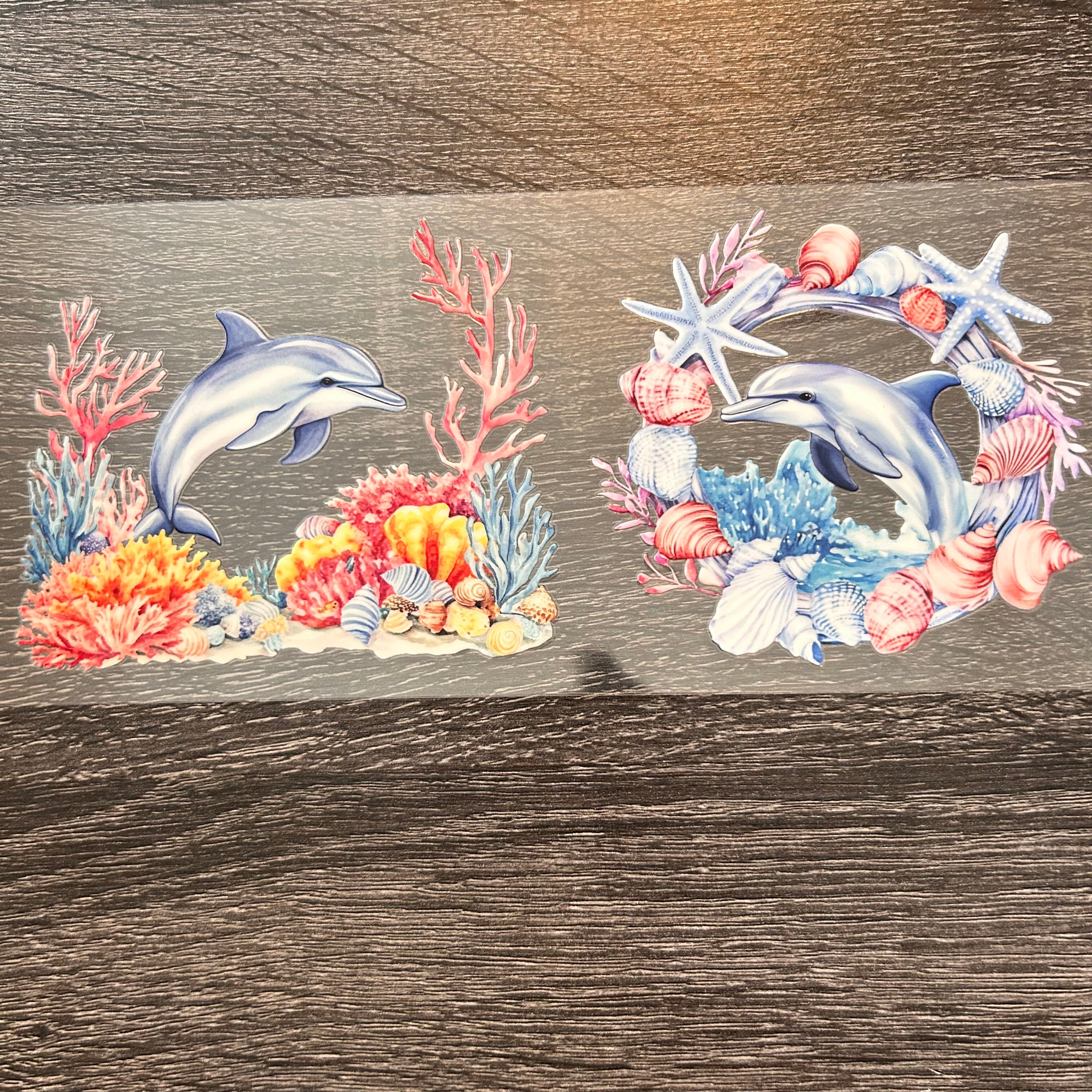 Dolphin Coral Reef - Watercolor Decal