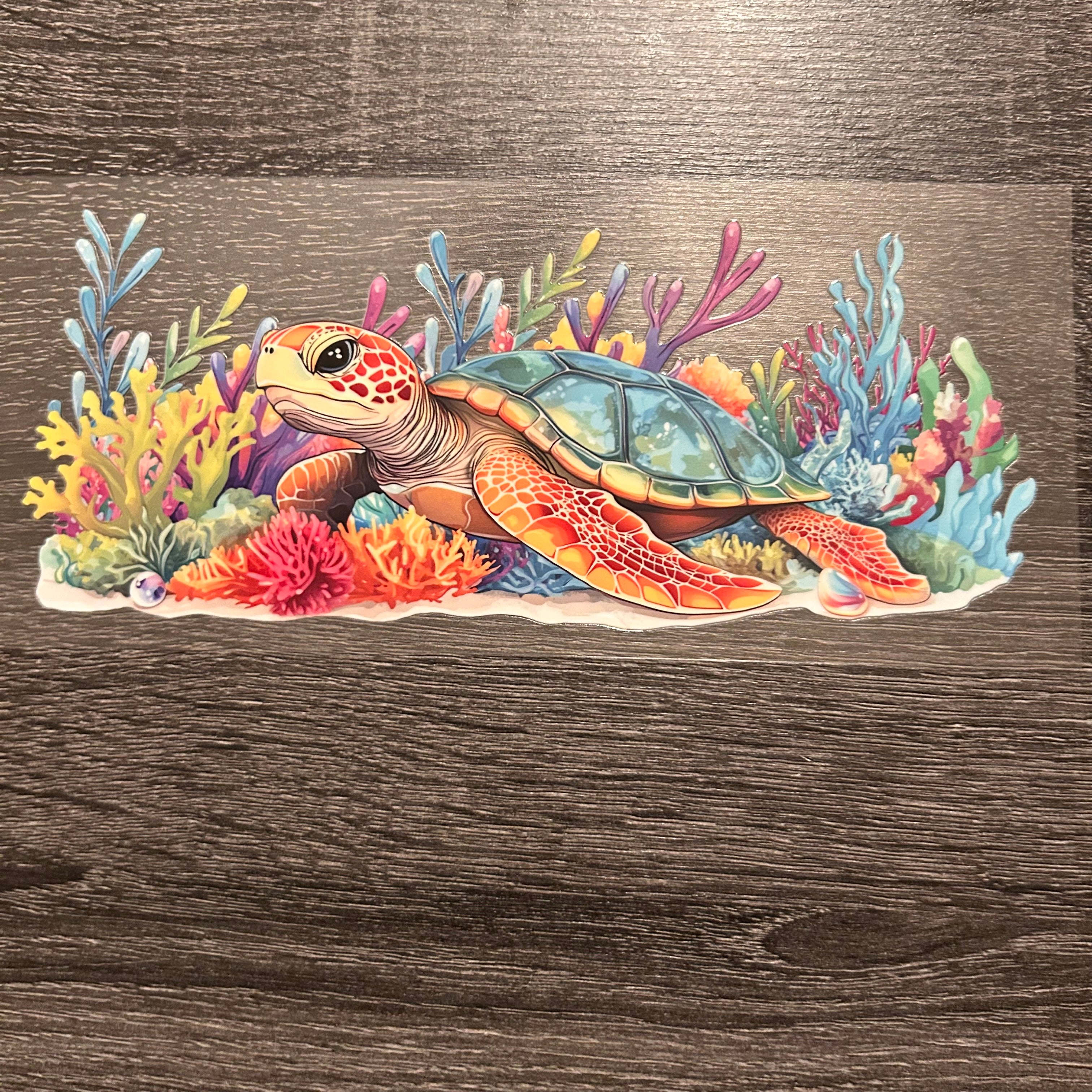 Sea Turtle Coral Reef - Decal