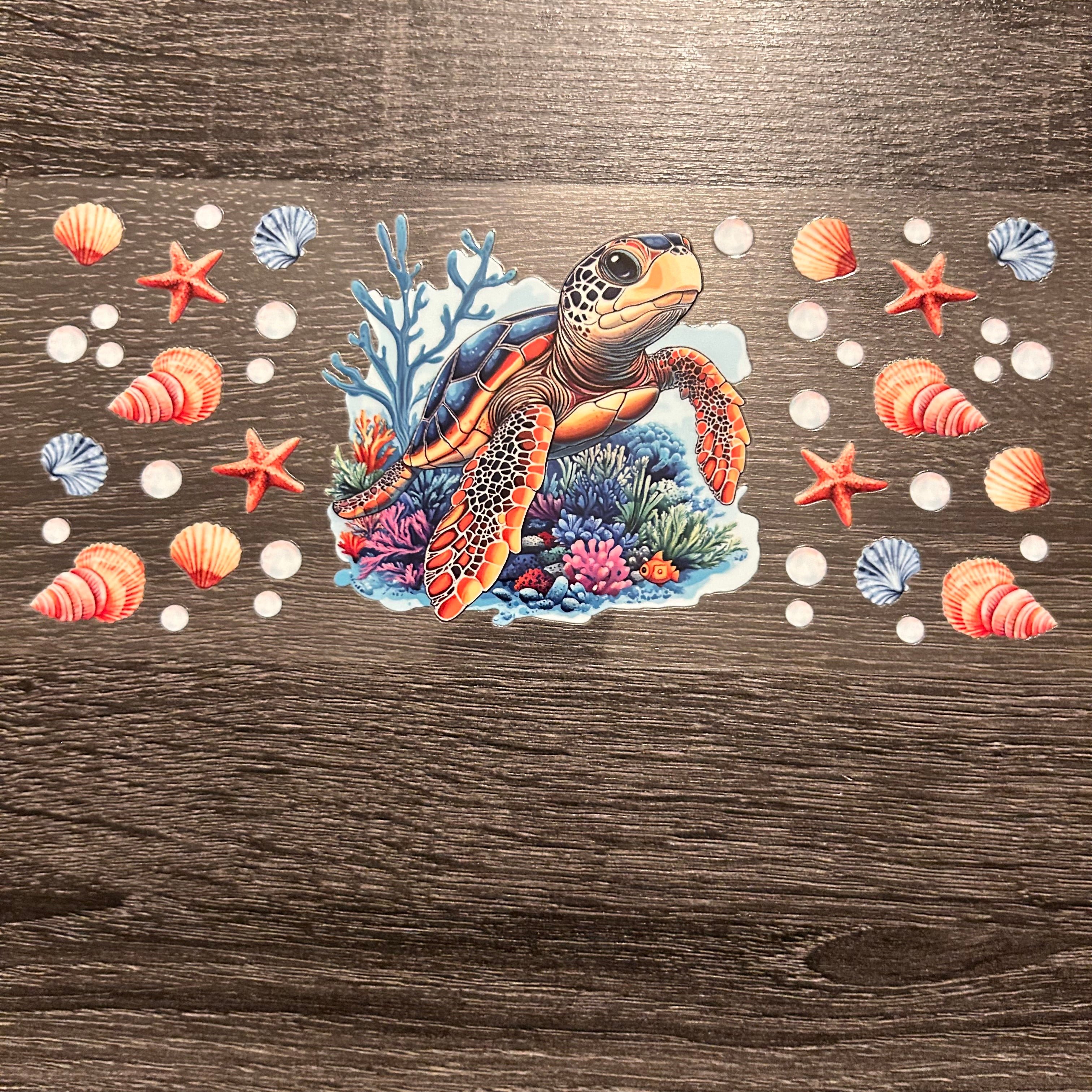 Sea Turtle Seashells - Decal